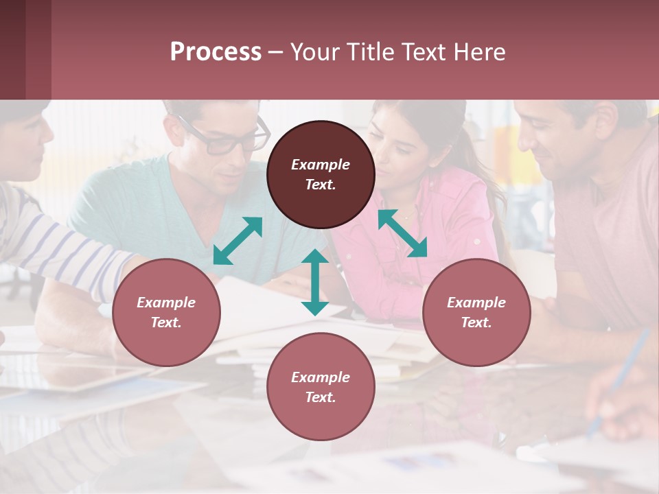 A Group Of People Sitting Around A Table Writing PowerPoint Template