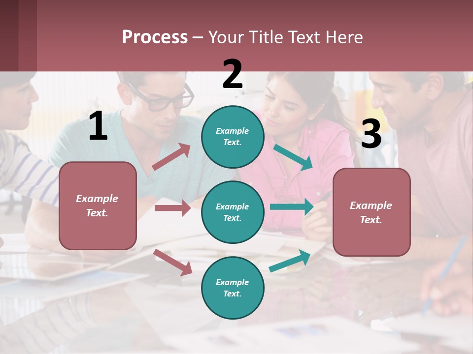 A Group Of People Sitting Around A Table Writing PowerPoint Template
