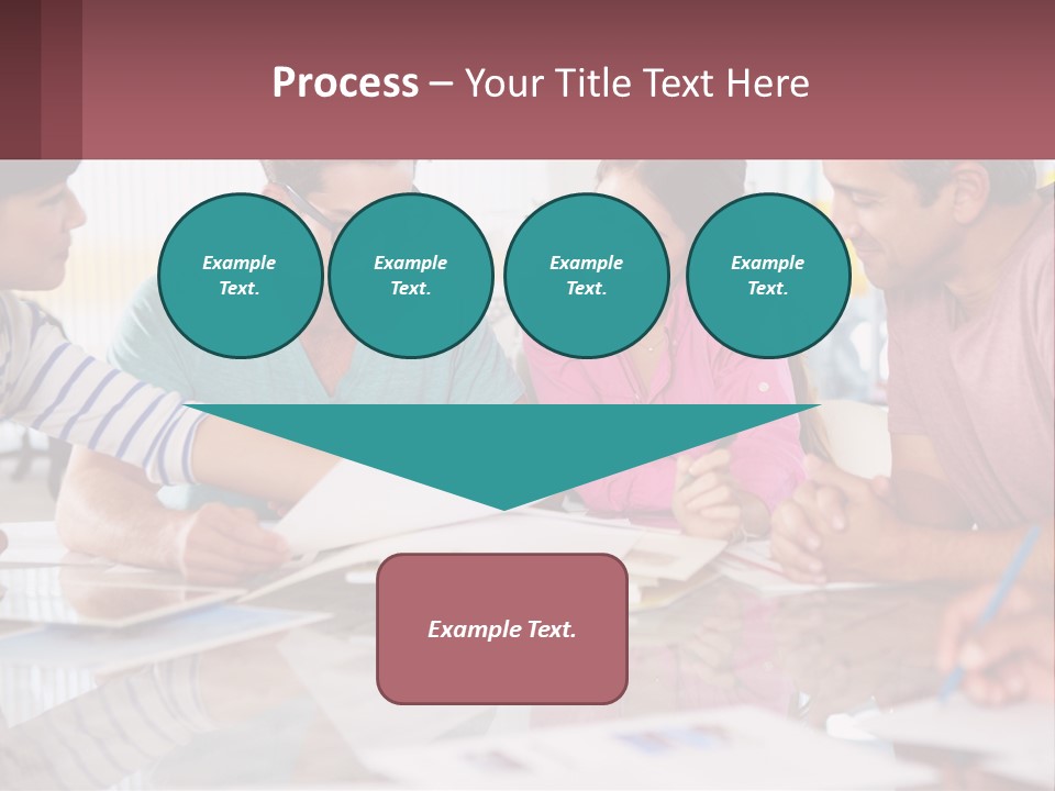 A Group Of People Sitting Around A Table Writing PowerPoint Template