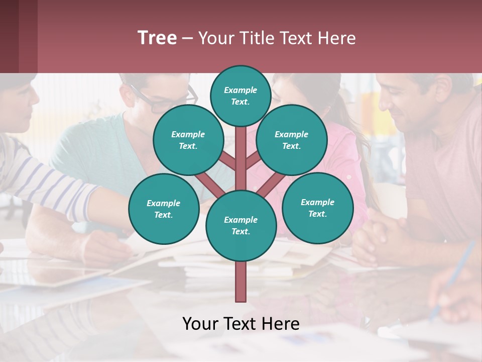 A Group Of People Sitting Around A Table Writing PowerPoint Template