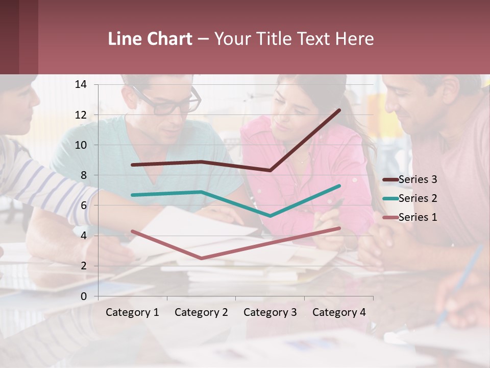 A Group Of People Sitting Around A Table Writing PowerPoint Template