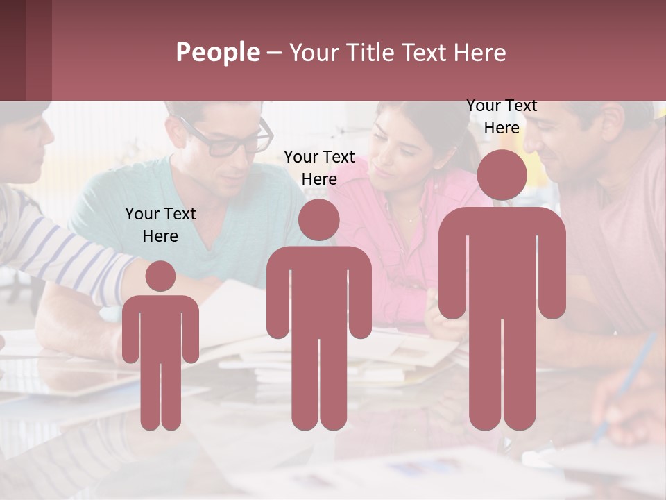 A Group Of People Sitting Around A Table Writing PowerPoint Template