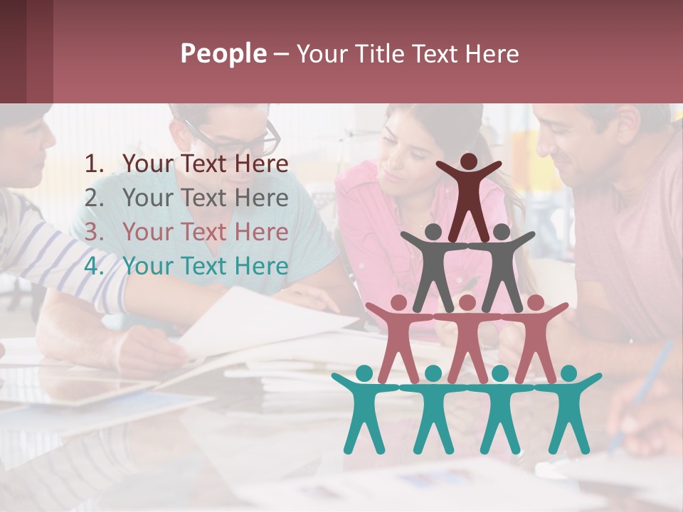 A Group Of People Sitting Around A Table Writing PowerPoint Template