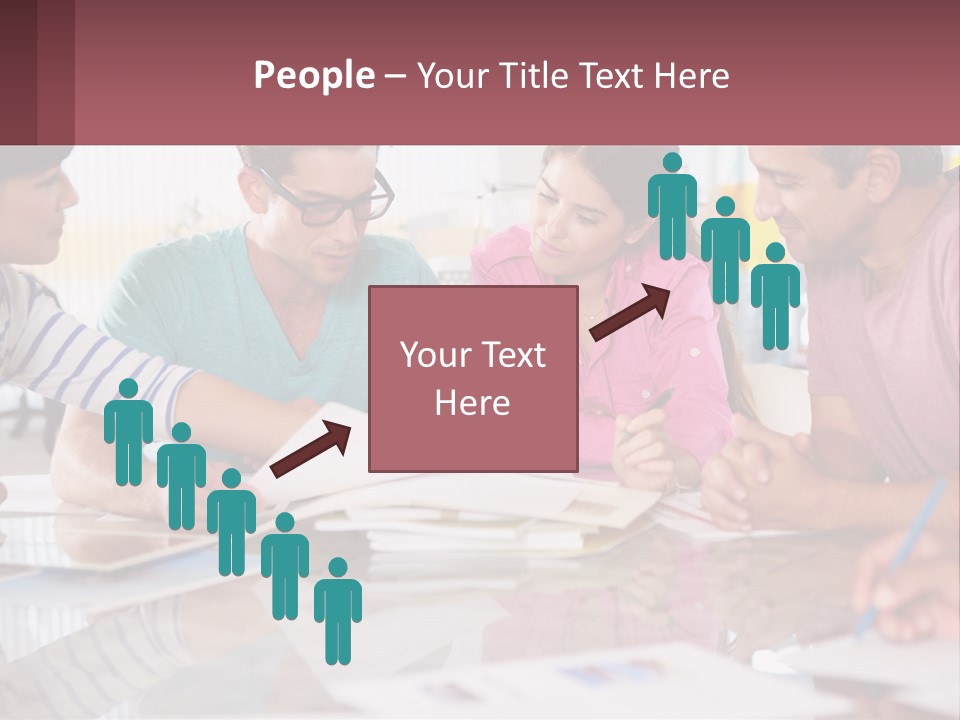 A Group Of People Sitting Around A Table Writing PowerPoint Template