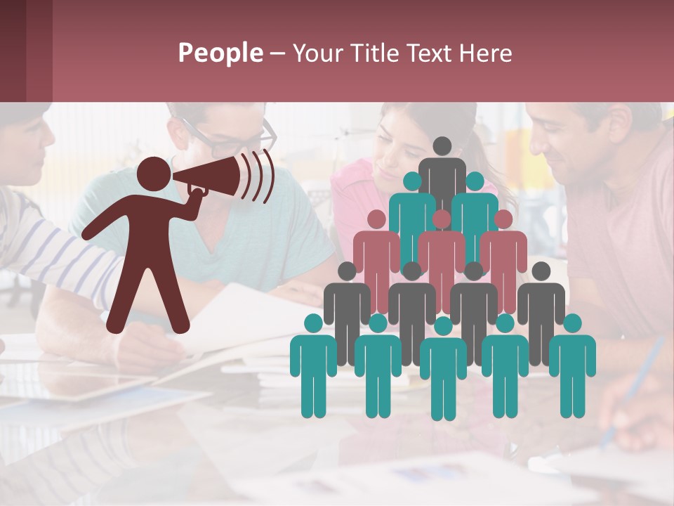 A Group Of People Sitting Around A Table Writing PowerPoint Template