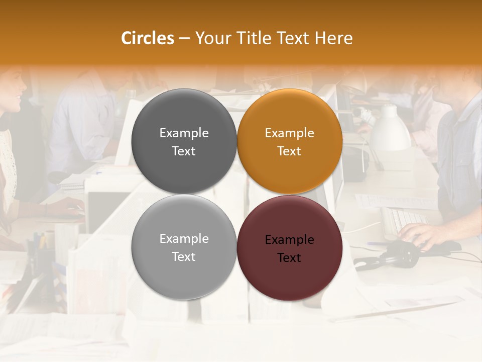 A Group Of People Working On Computers In An Office PowerPoint Template