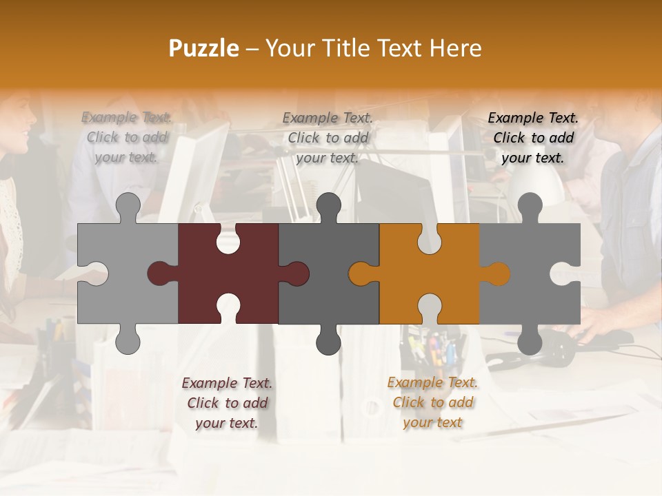 A Group Of People Working On Computers In An Office PowerPoint Template
