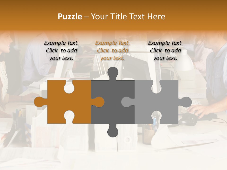A Group Of People Working On Computers In An Office PowerPoint Template