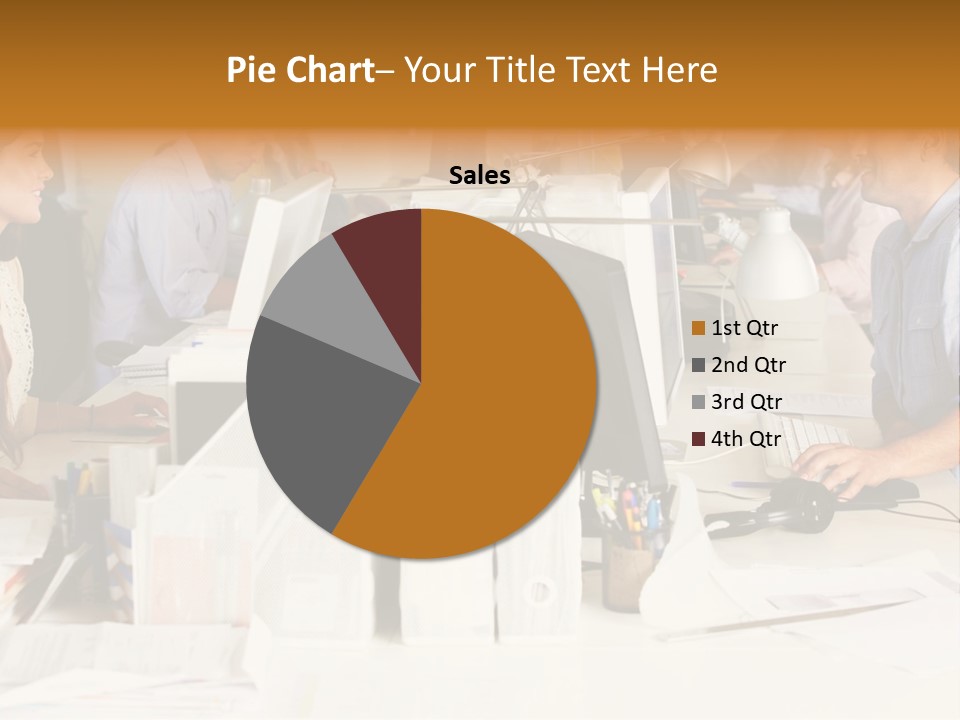 A Group Of People Working On Computers In An Office PowerPoint Template