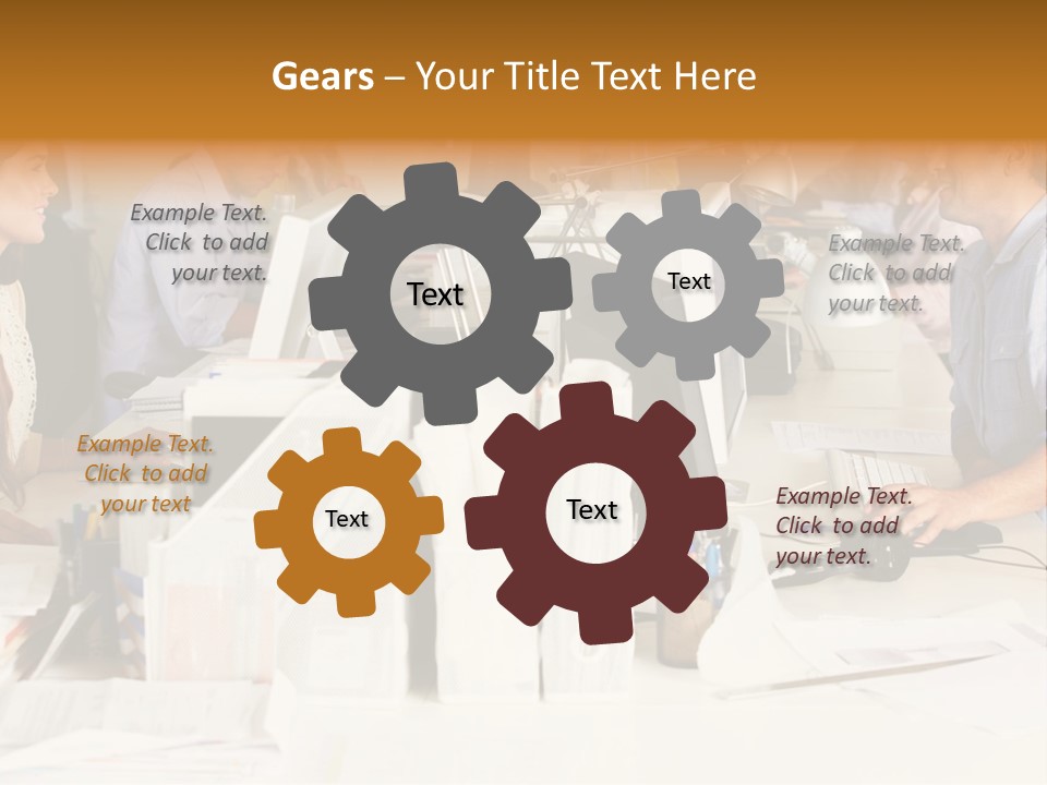 A Group Of People Working On Computers In An Office PowerPoint Template