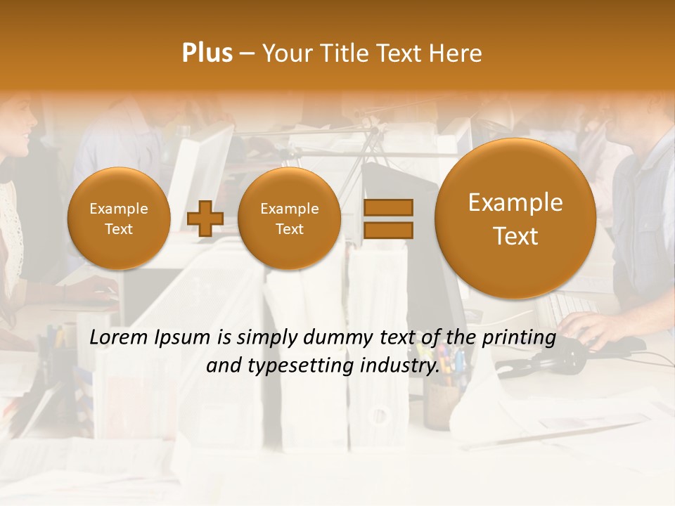 A Group Of People Working On Computers In An Office PowerPoint Template