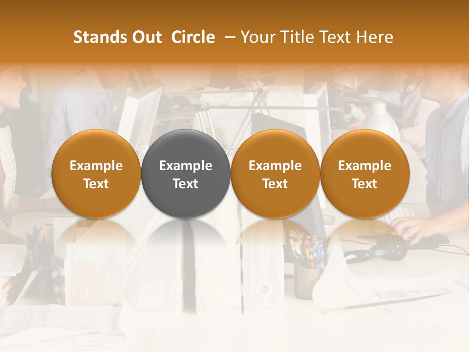 A Group Of People Working On Computers In An Office PowerPoint Template