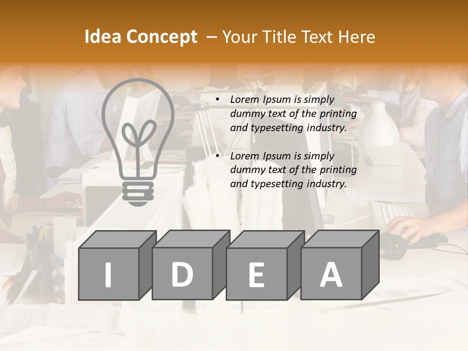A Group Of People Working On Computers In An Office PowerPoint Template