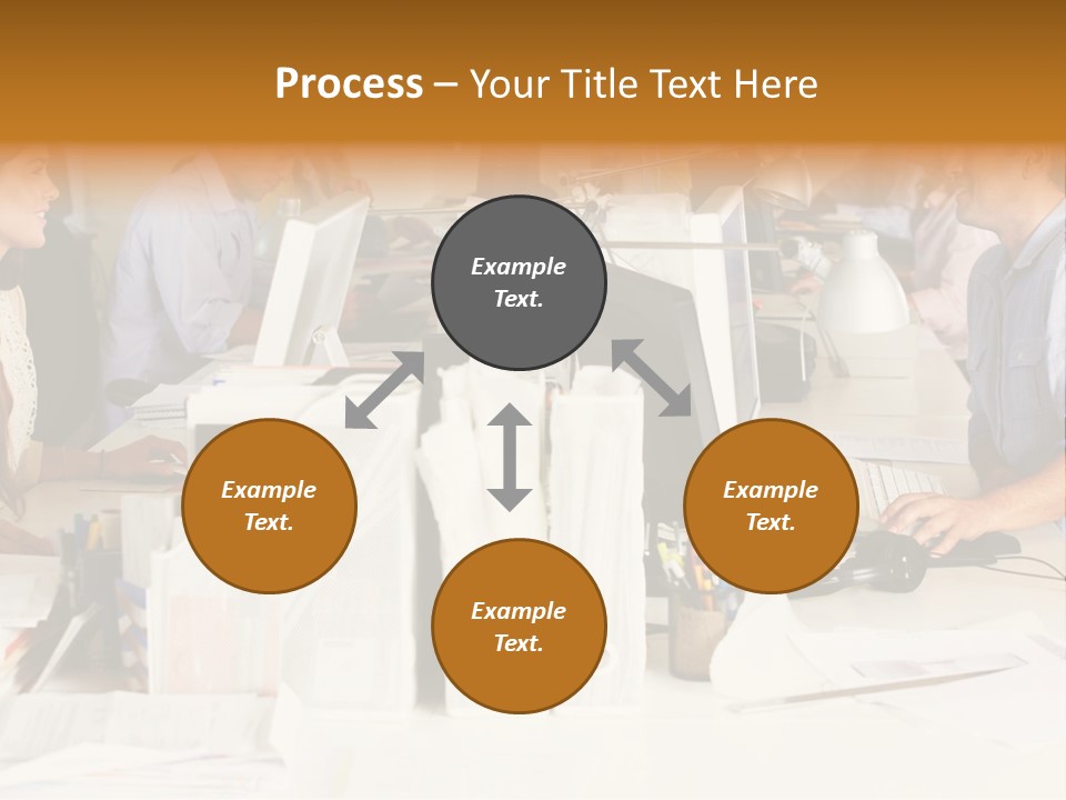 A Group Of People Working On Computers In An Office PowerPoint Template