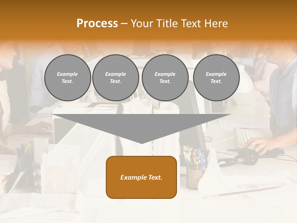 A Group Of People Working On Computers In An Office PowerPoint Template