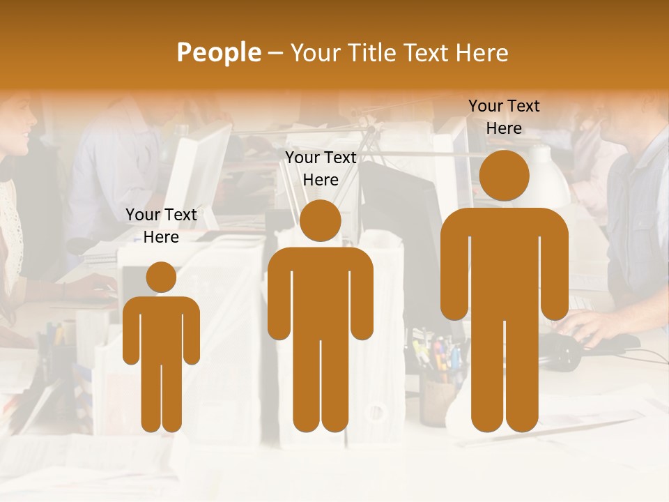 A Group Of People Working On Computers In An Office PowerPoint Template