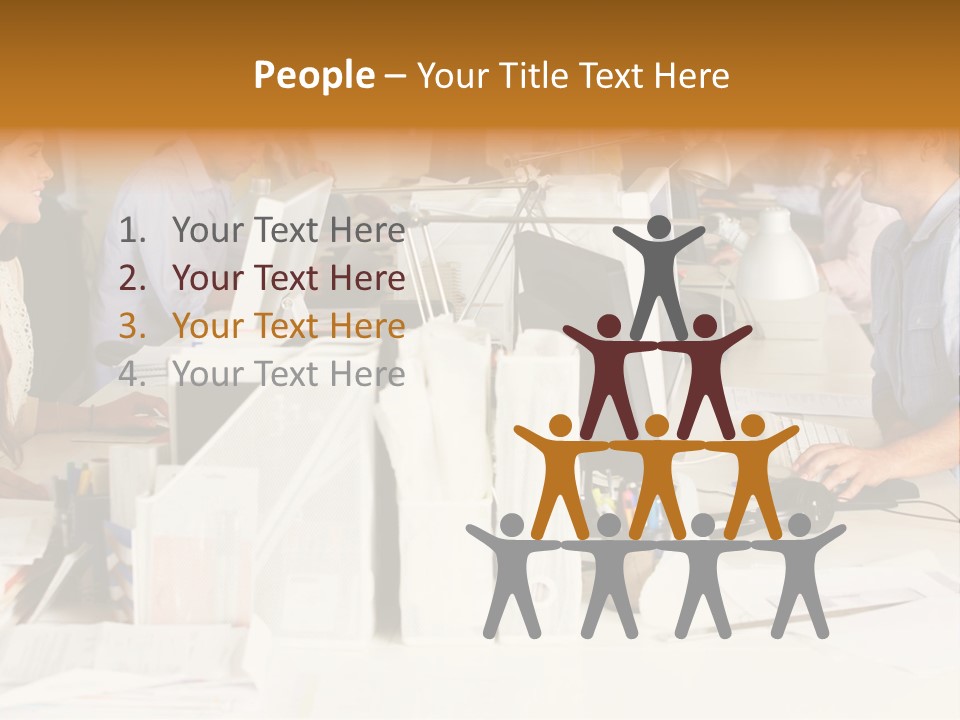 A Group Of People Working On Computers In An Office PowerPoint Template