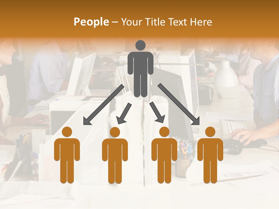 A Group Of People Working On Computers In An Office PowerPoint Template