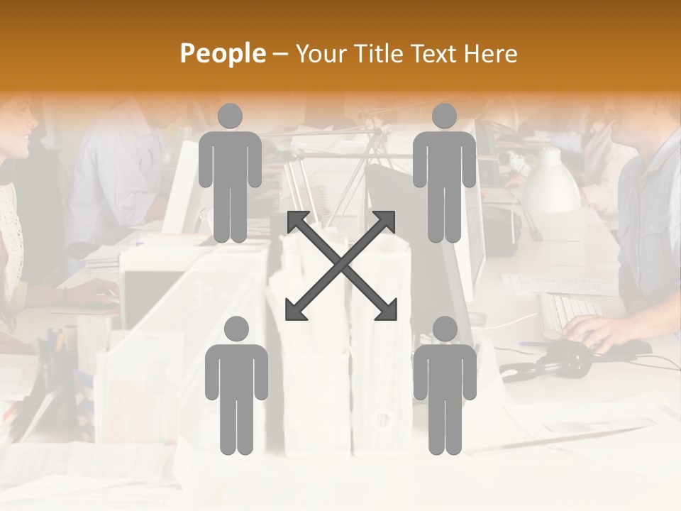 A Group Of People Working On Computers In An Office PowerPoint Template