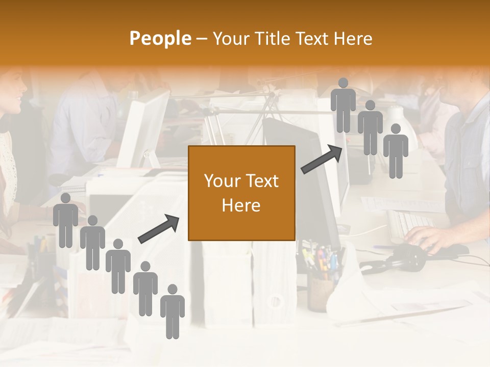 A Group Of People Working On Computers In An Office PowerPoint Template
