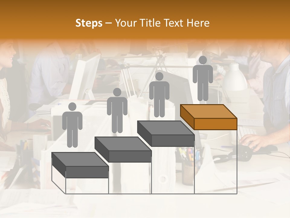 A Group Of People Working On Computers In An Office PowerPoint Template