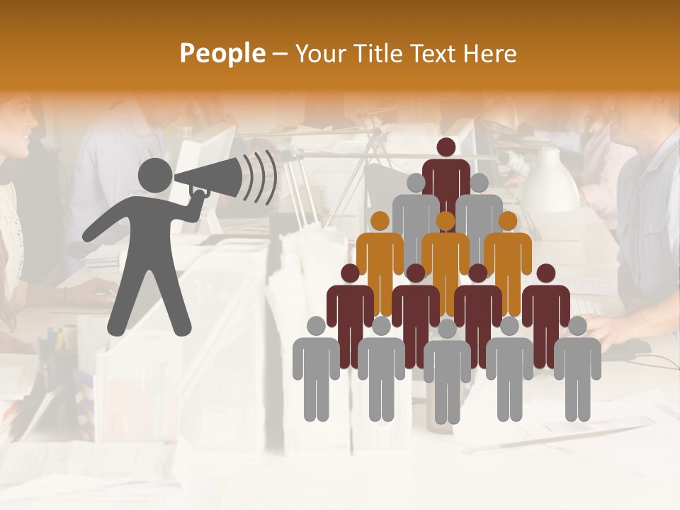 A Group Of People Working On Computers In An Office PowerPoint Template