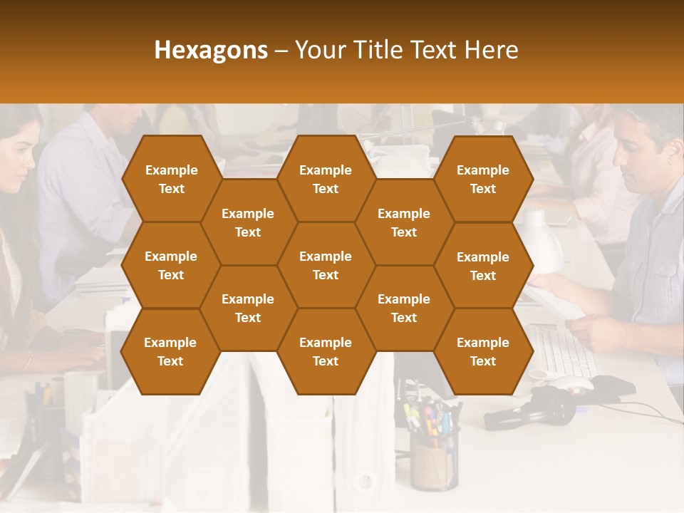 A Group Of People Working On Computers In An Office PowerPoint Template