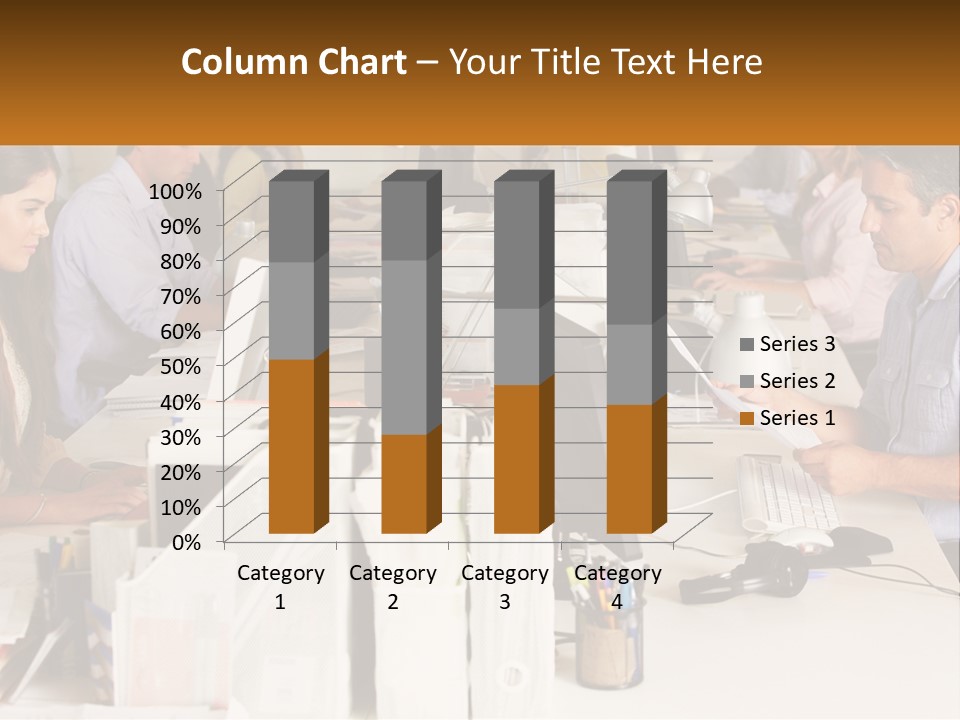 A Group Of People Working On Computers In An Office PowerPoint Template