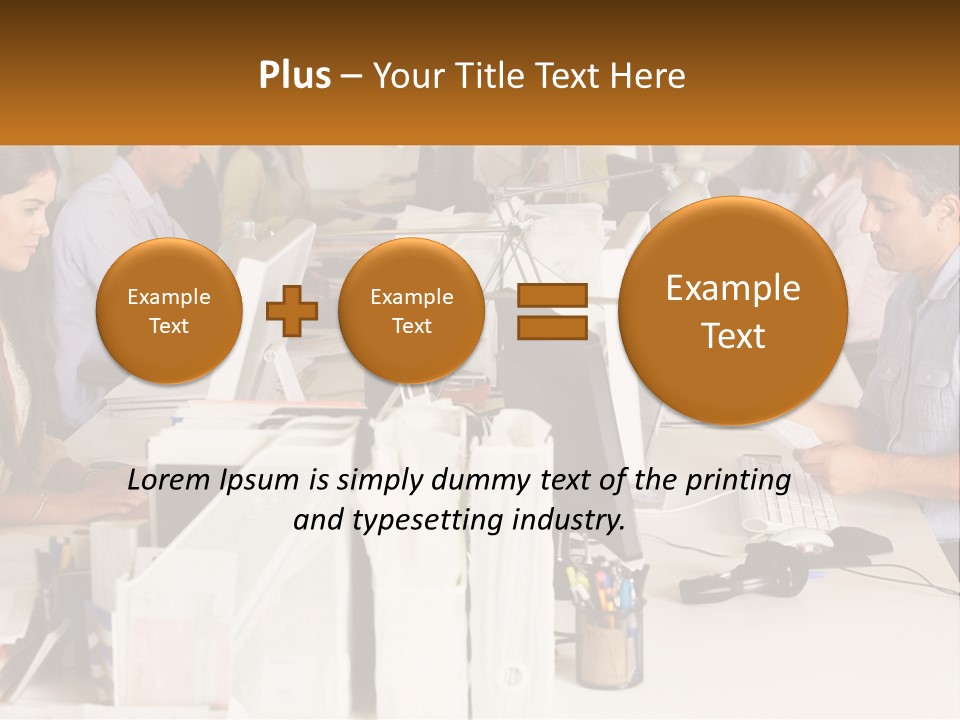 A Group Of People Working On Computers In An Office PowerPoint Template