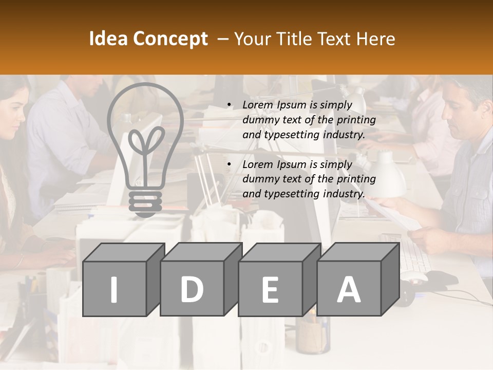 A Group Of People Working On Computers In An Office PowerPoint Template