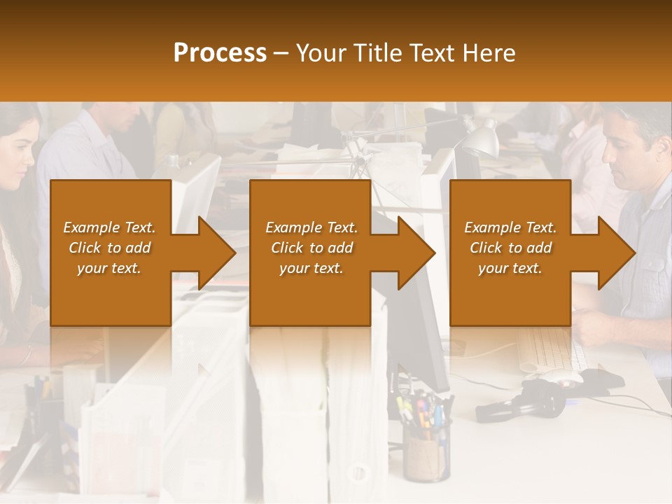 A Group Of People Working On Computers In An Office PowerPoint Template