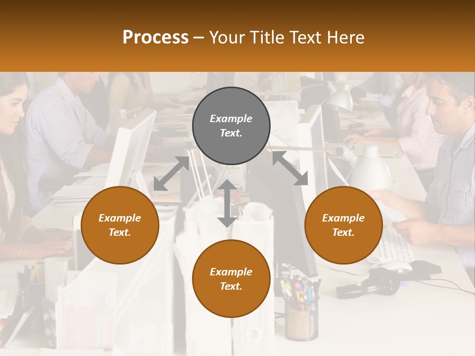 A Group Of People Working On Computers In An Office PowerPoint Template