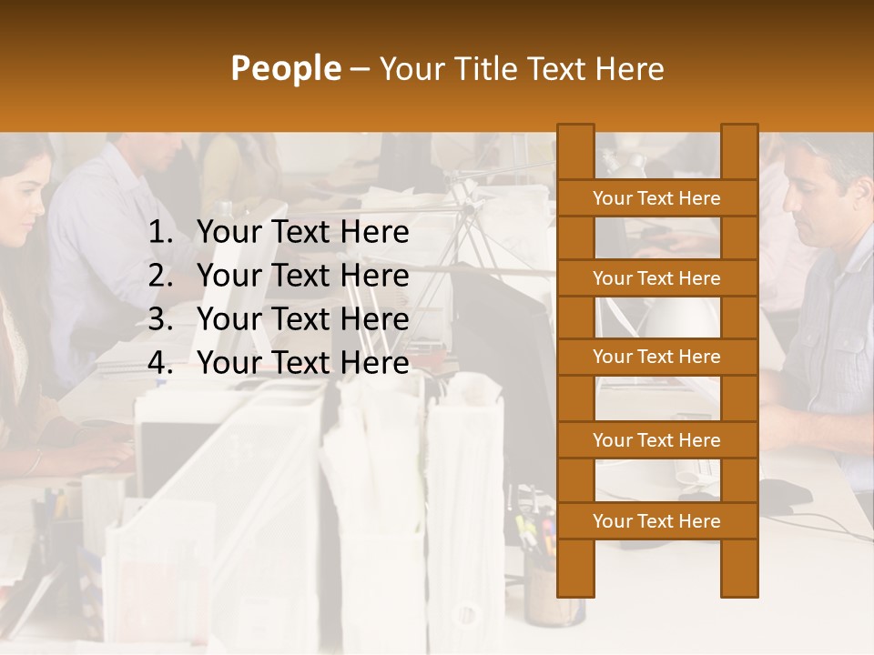 A Group Of People Working On Computers In An Office PowerPoint Template