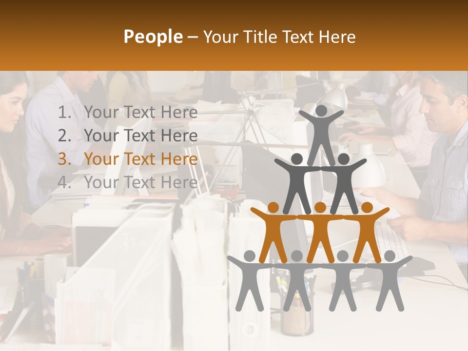 A Group Of People Working On Computers In An Office PowerPoint Template