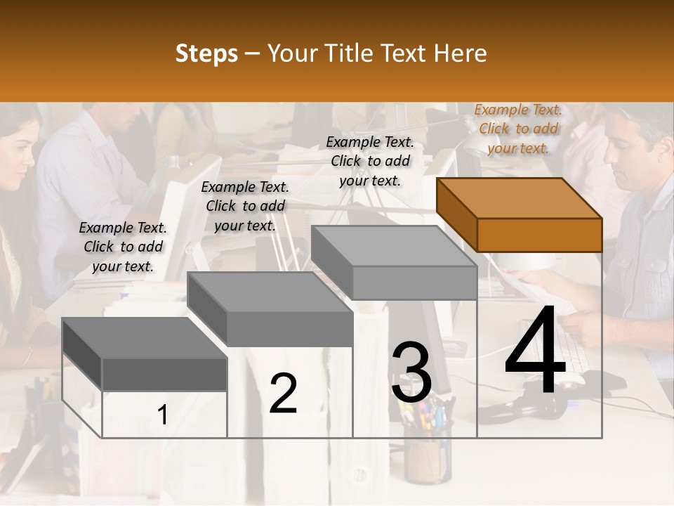 A Group Of People Working On Computers In An Office PowerPoint Template