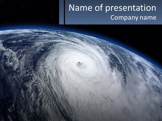 A Satellite View Of A Hurricane In Space PowerPoint Template