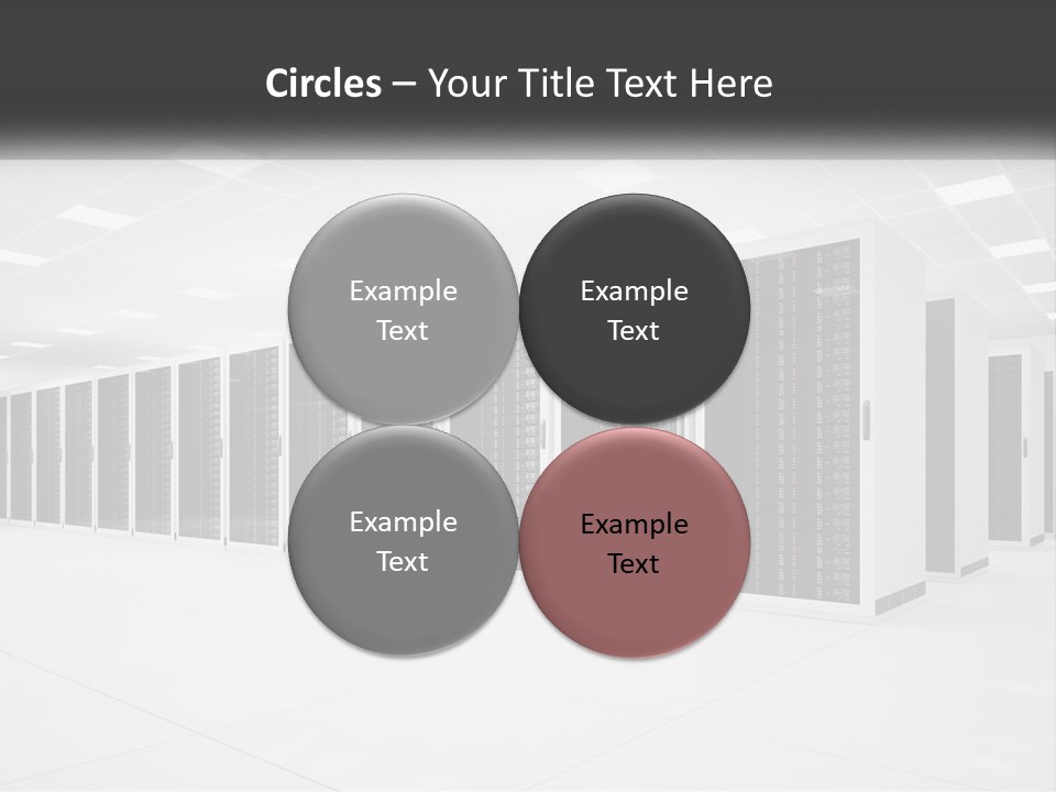 A Row Of Servers In A Data Center PowerPoint Template