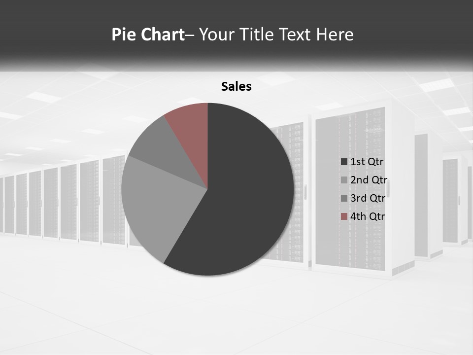 A Row Of Servers In A Data Center PowerPoint Template