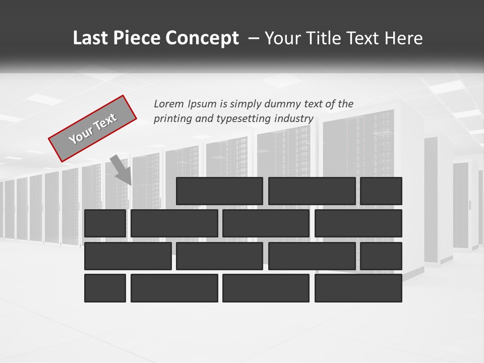 A Row Of Servers In A Data Center PowerPoint Template