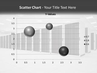 A Row Of Servers In A Data Center PowerPoint Template