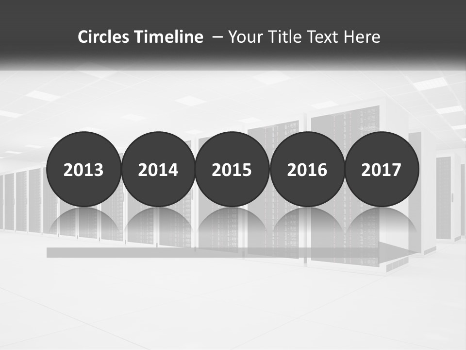 A Row Of Servers In A Data Center PowerPoint Template