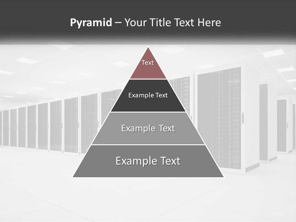 A Row Of Servers In A Data Center PowerPoint Template