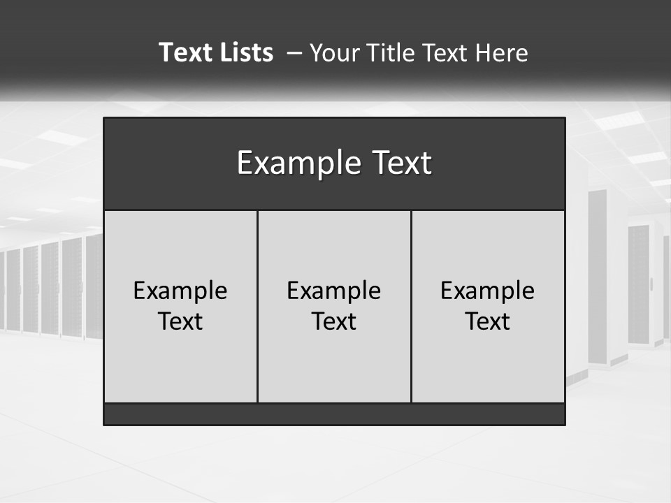 A Row Of Servers In A Data Center PowerPoint Template