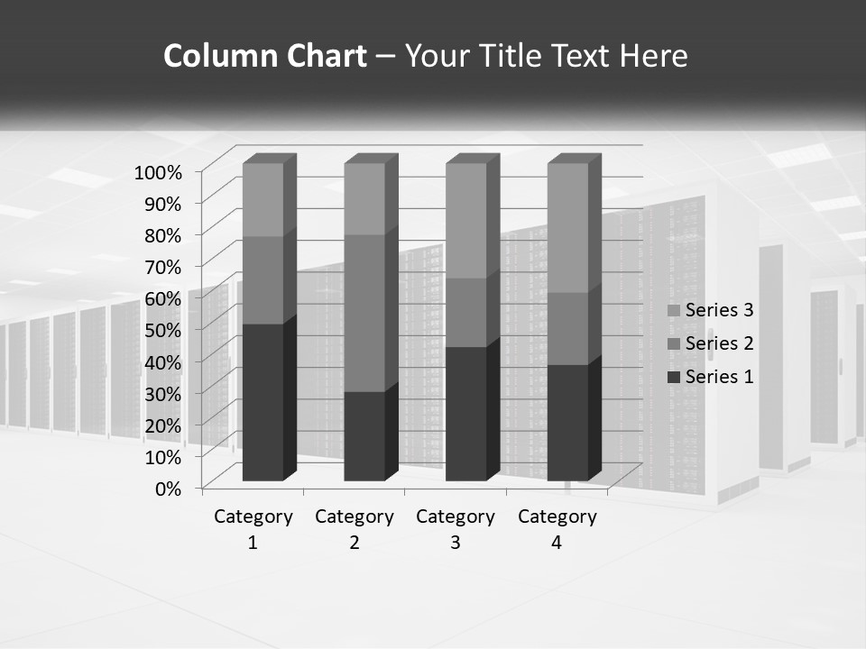 A Row Of Servers In A Data Center PowerPoint Template