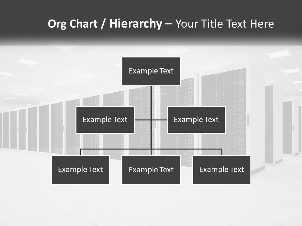 A Row Of Servers In A Data Center PowerPoint Template