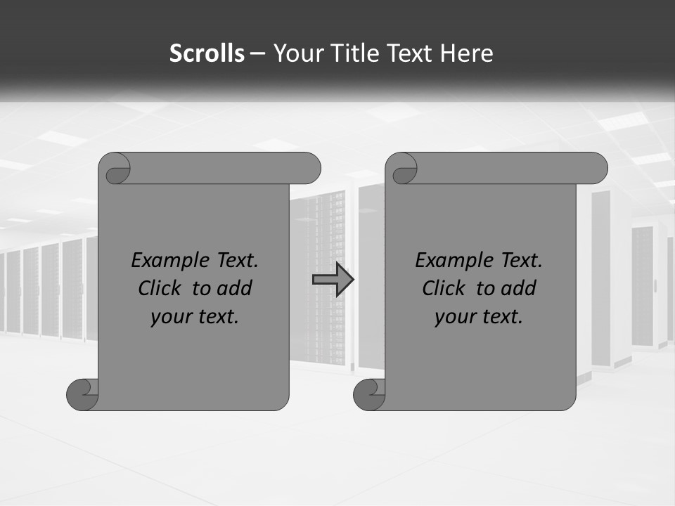 A Row Of Servers In A Data Center PowerPoint Template