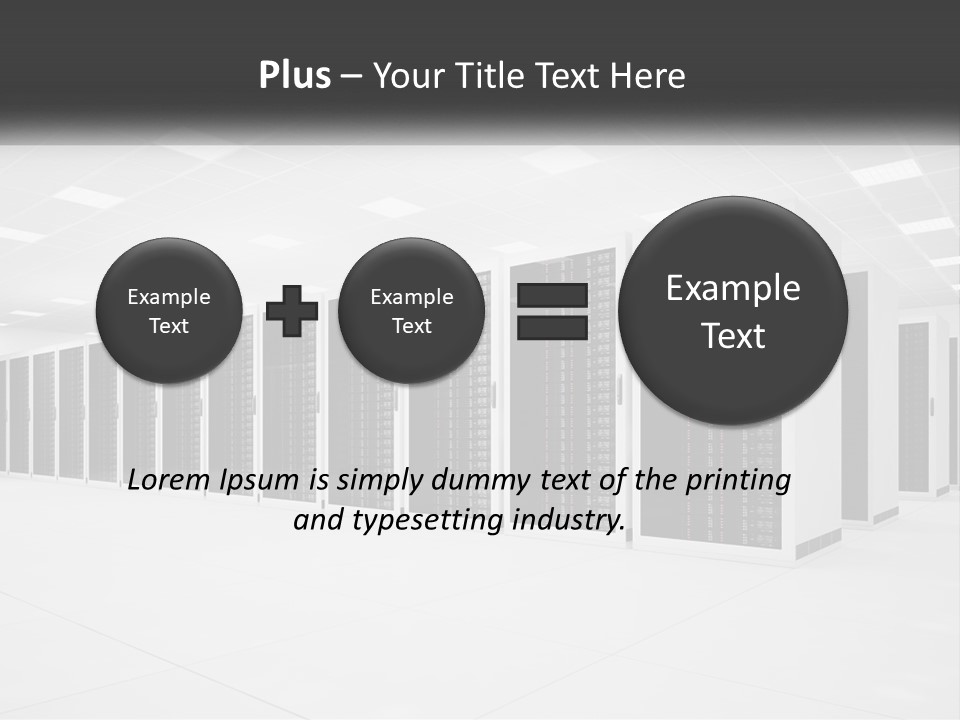 A Row Of Servers In A Data Center PowerPoint Template