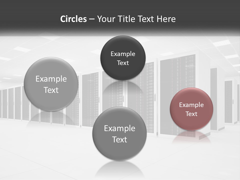 A Row Of Servers In A Data Center PowerPoint Template