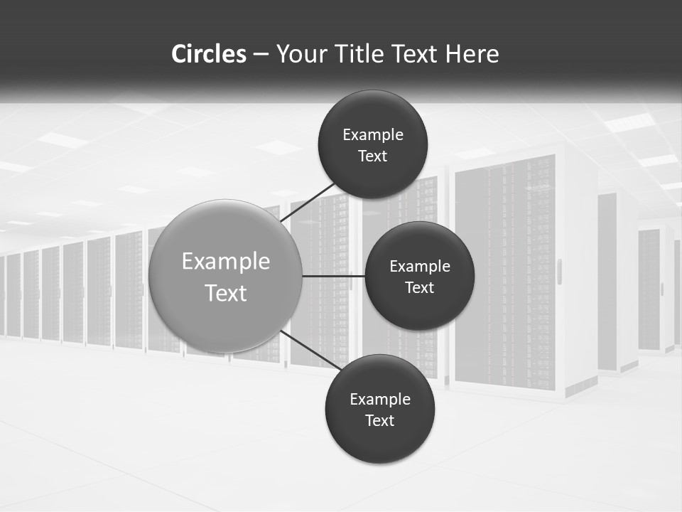A Row Of Servers In A Data Center PowerPoint Template