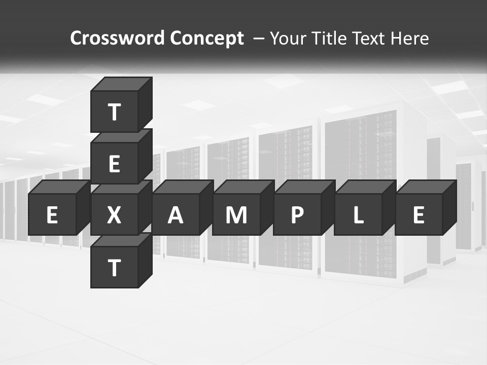 A Row Of Servers In A Data Center PowerPoint Template